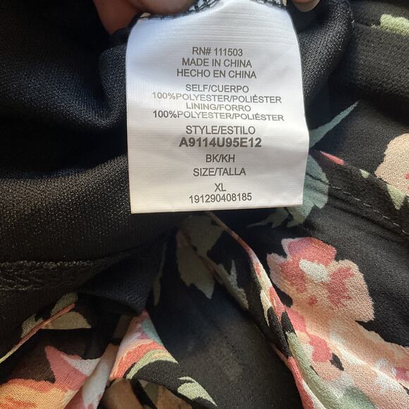 Lily Rose Women Dress M Black Floral A-Line Ruffle Belted Cold Shoulder Rompers - Picture 3 of 14